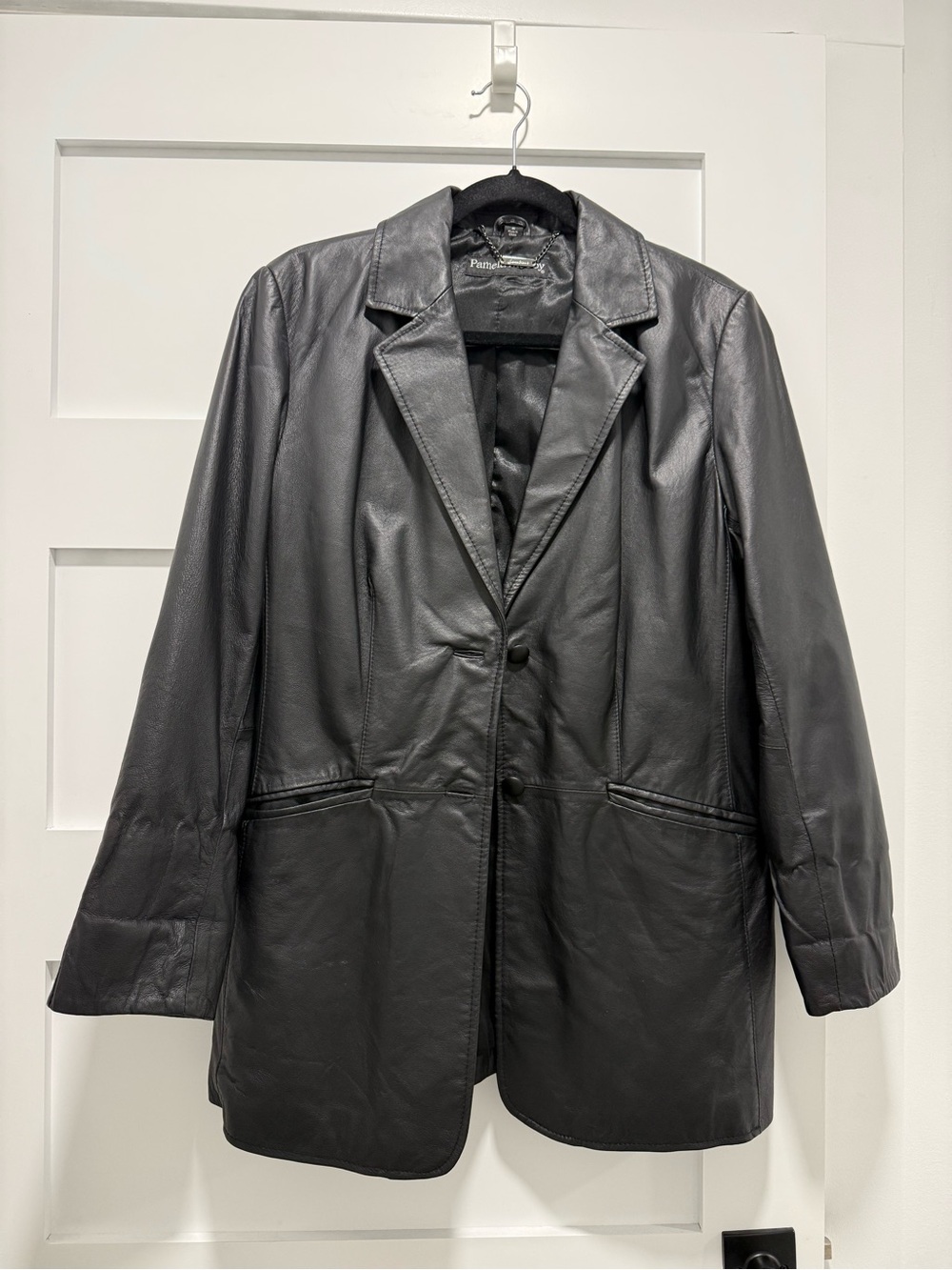 Pamela McCoy Black Leather Blazer